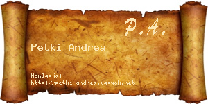 Petki Andrea névjegykártya